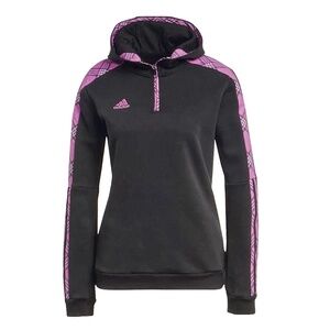ADIDAS Tiro Winterized Hoodie Sweatshirt Track Jacket Black Lilac 3/4 Zip S NWT